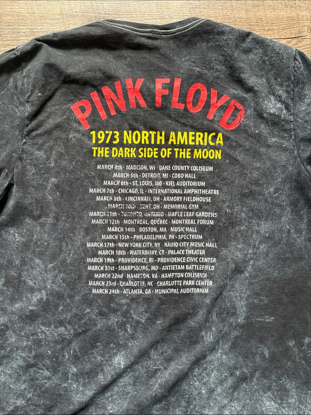 Pink Floyd Black Mineral Wash Prism Logo Tee - Picture 2 of 2